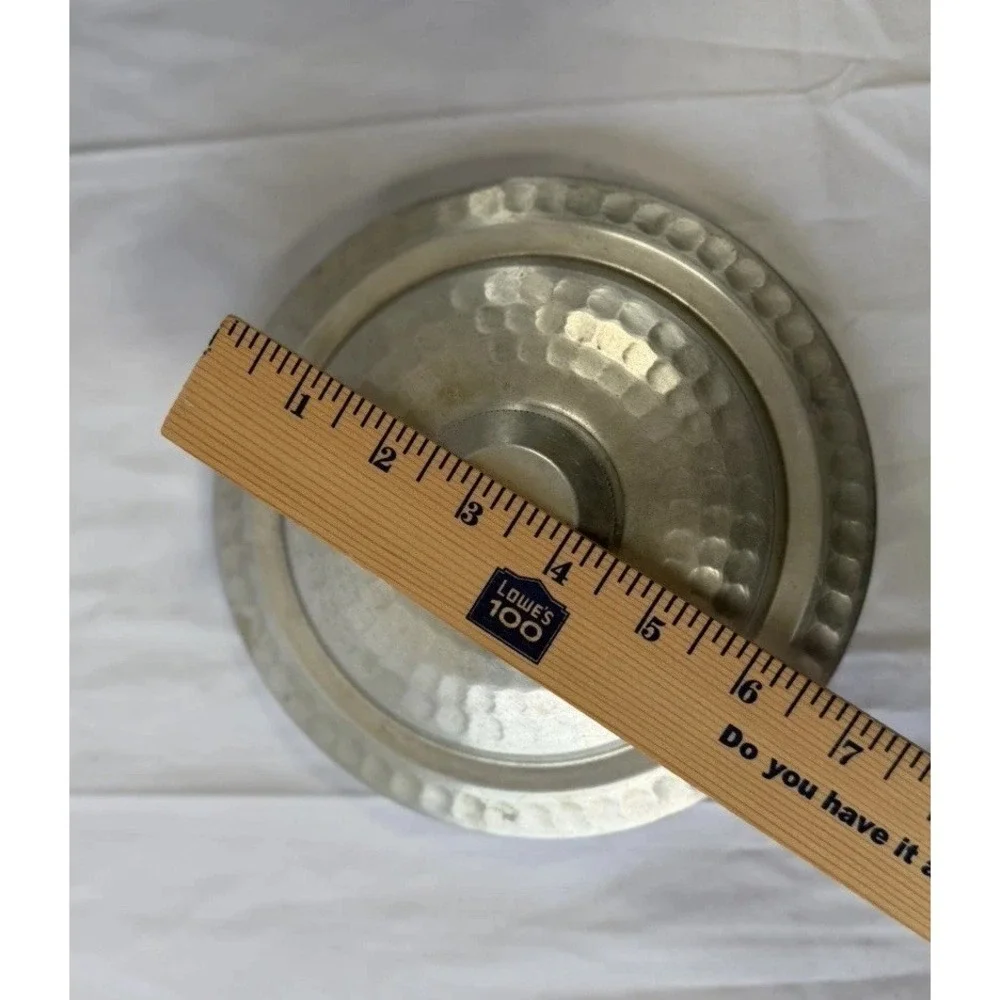 Vintage 1950s Made In Italy Mid Century Hammered Aluminum Ice Bucket W/ Lid